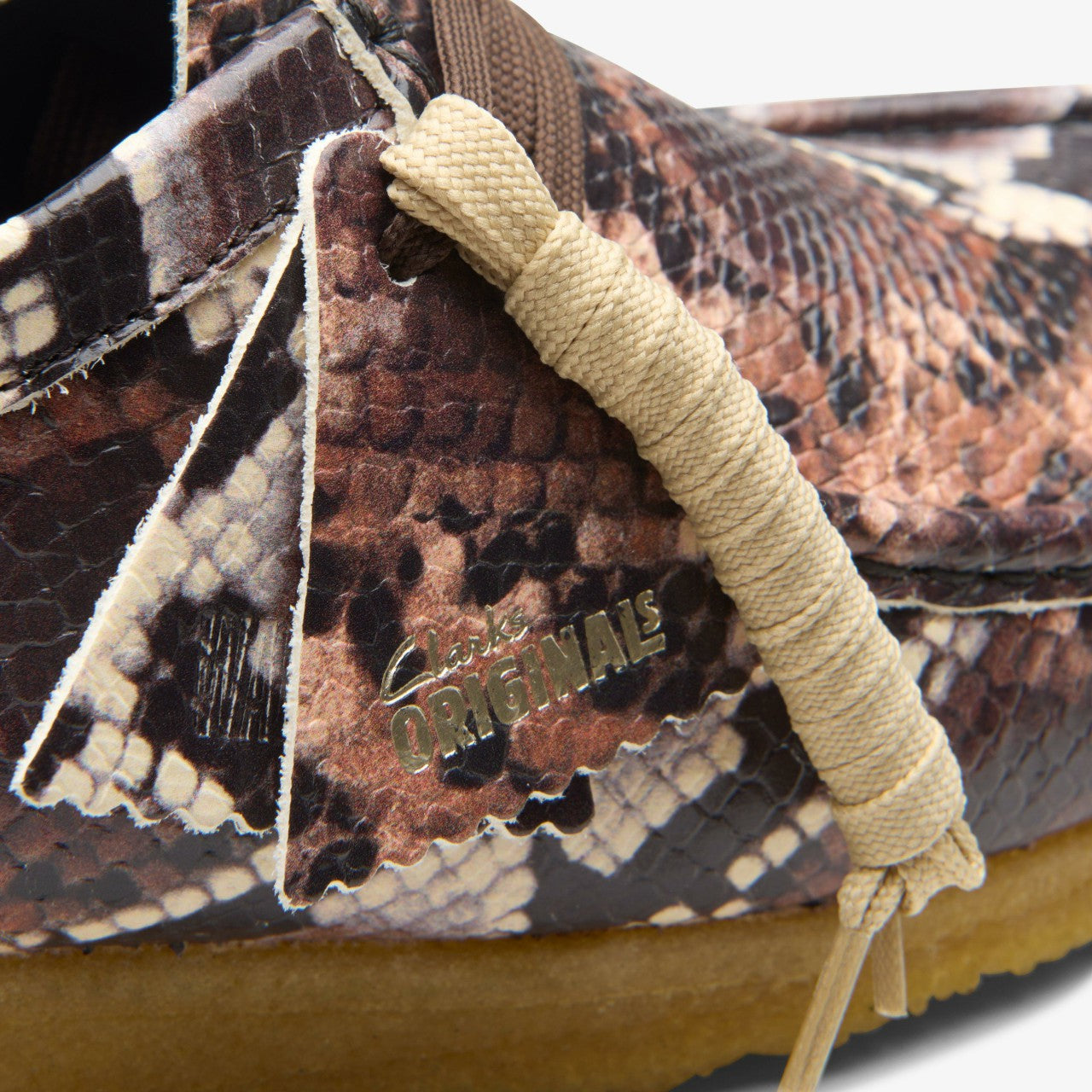 Wallabee Brown Snake Print | Clarks on Sale