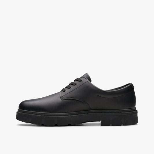 Lorcam Loop Youth Black Leather | Clarks Sale