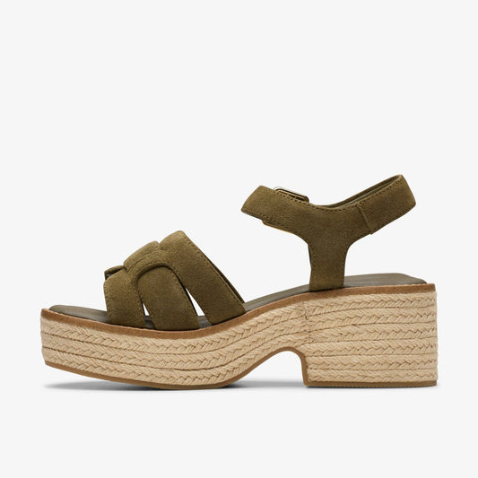 Coledale Strap Dark Olive Suede | Clarks outlet