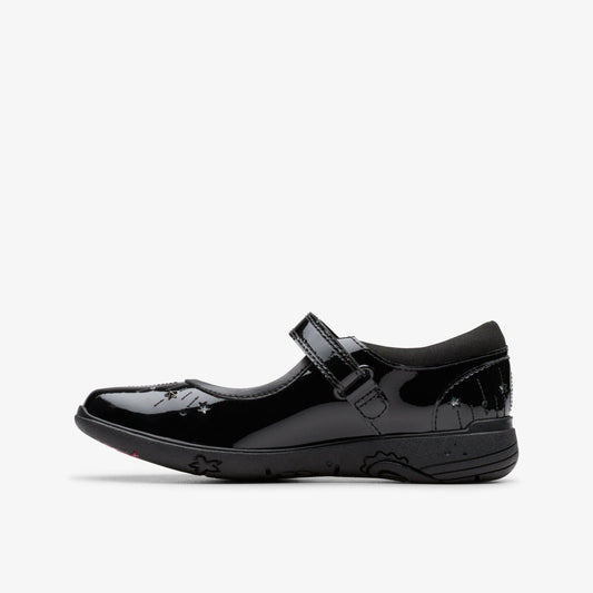 Relda Wish Kid Black Patent | Clarks discount