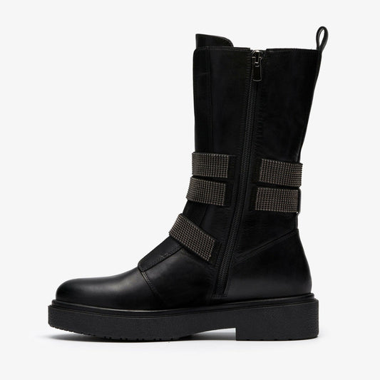 Muster Chain Black Leather | Clarks for sale