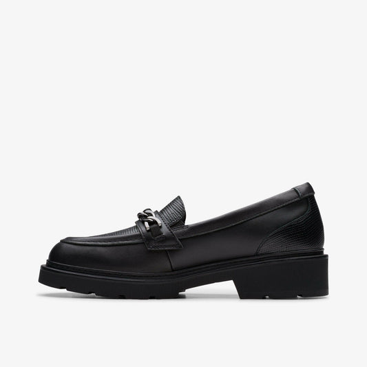 Eris Edge Youth Black Leather | Clarks for sale