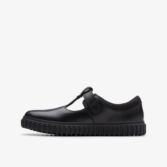 Cove Hope Kid Black Leather | Clarks for sale