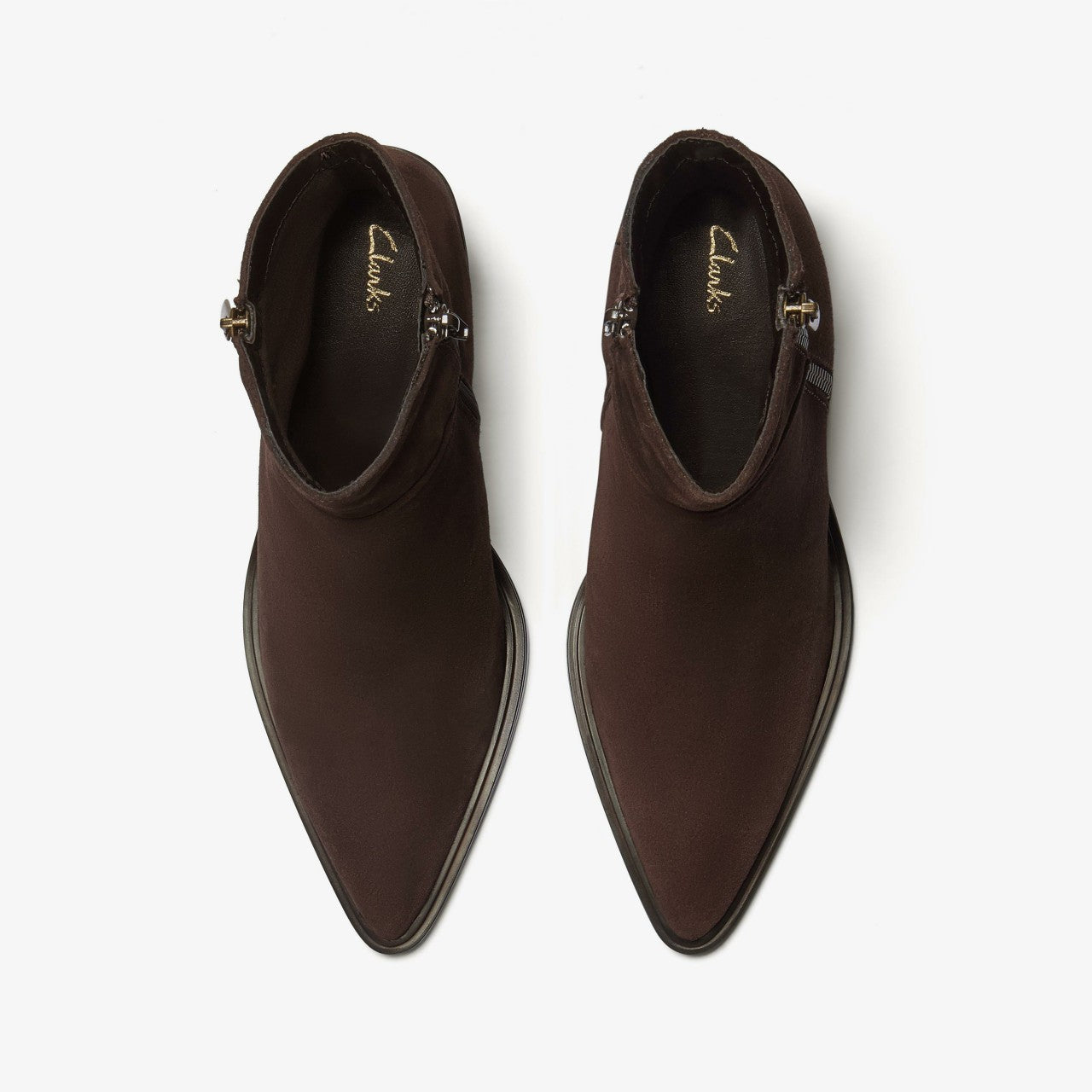 Jesse Zip Dark Brown Suede | Clarks discount