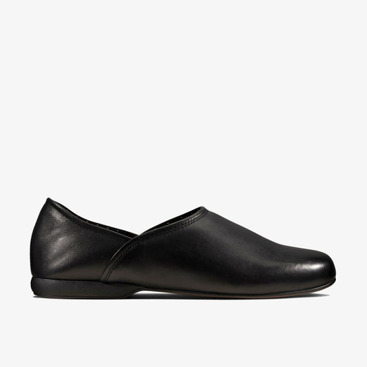 Harston Elite Slipper Black Leather | Clarks outlet