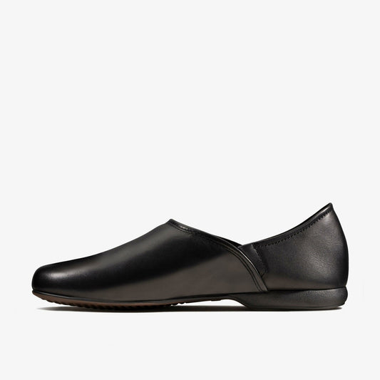 Harston Elite Slipper Black Leather | Clarks outlet