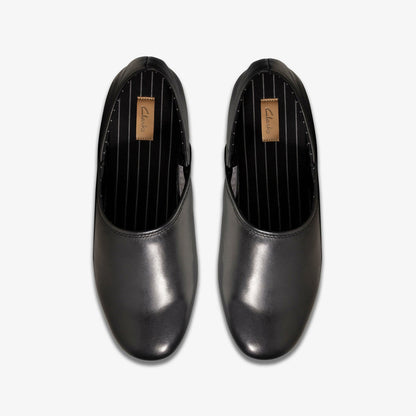 Harston Elite Slipper Black Leather | Clarks outlet