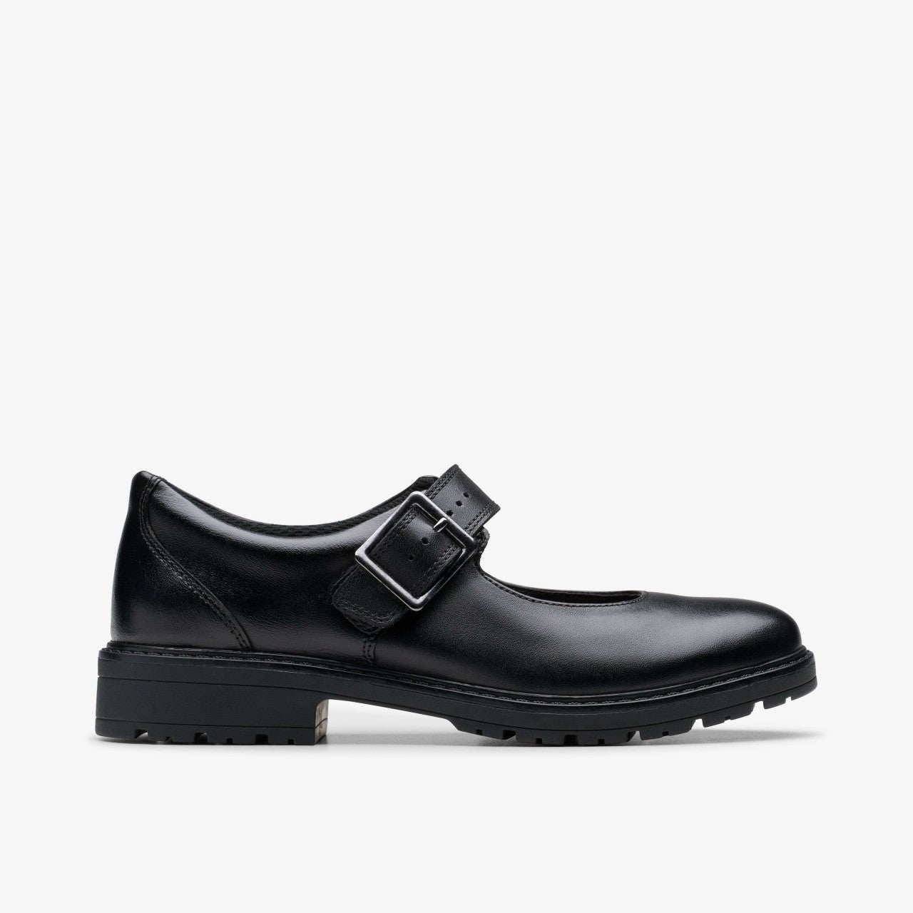 Loxham Walk Youth Black Leather | Clarks on Sale