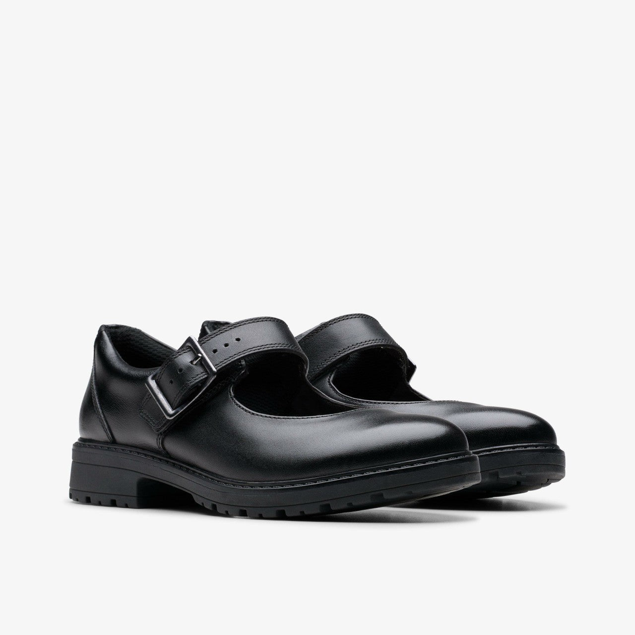 Loxham Walk Youth Black Leather | Clarks on Sale
