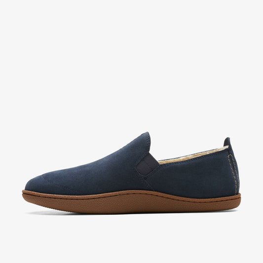 Home Mocc Slipper Navy Suede | Clarks online