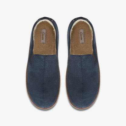 Home Mocc Slipper Navy Suede | Clarks online