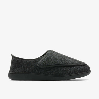 King Riptape Slipper Dark Grey Felt | Clarks for sale