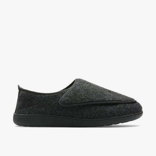 King Riptape Slipper Dark Grey Felt | Clarks for sale