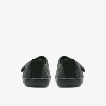 King Riptape Slipper Dark Grey Felt | Clarks for sale