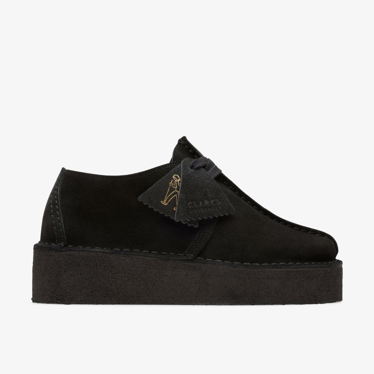 Trek Wedge Black Suede | Clarks for sale