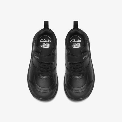 Steggy Stride Kid Black Leather | Clarks outlet