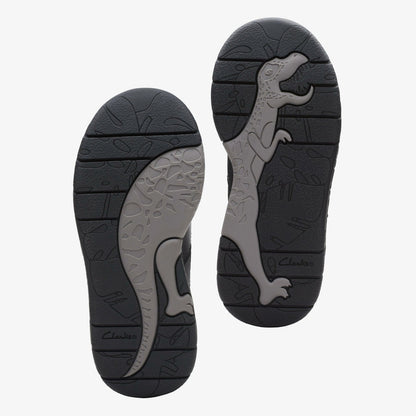 Steggy Stride Kid Black Leather | Clarks outlet