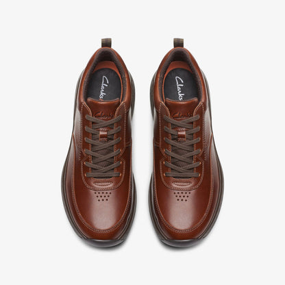 Clarks Pro Lace Dark Tan Leather | Clarks on Sale