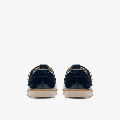 Crown Print Toddler Navy Patent | Clarks on Sale