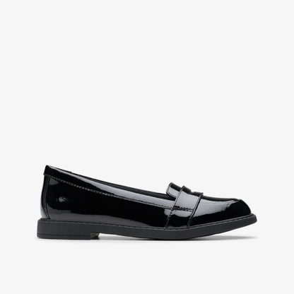 Scala Loafer Kid Black Patent | Clarks online