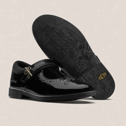 Lock Magic Kid Black Patent | Clarks for sale