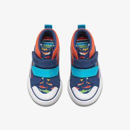Foxing Save Hi Toddler Navy Print | Clarks for sale