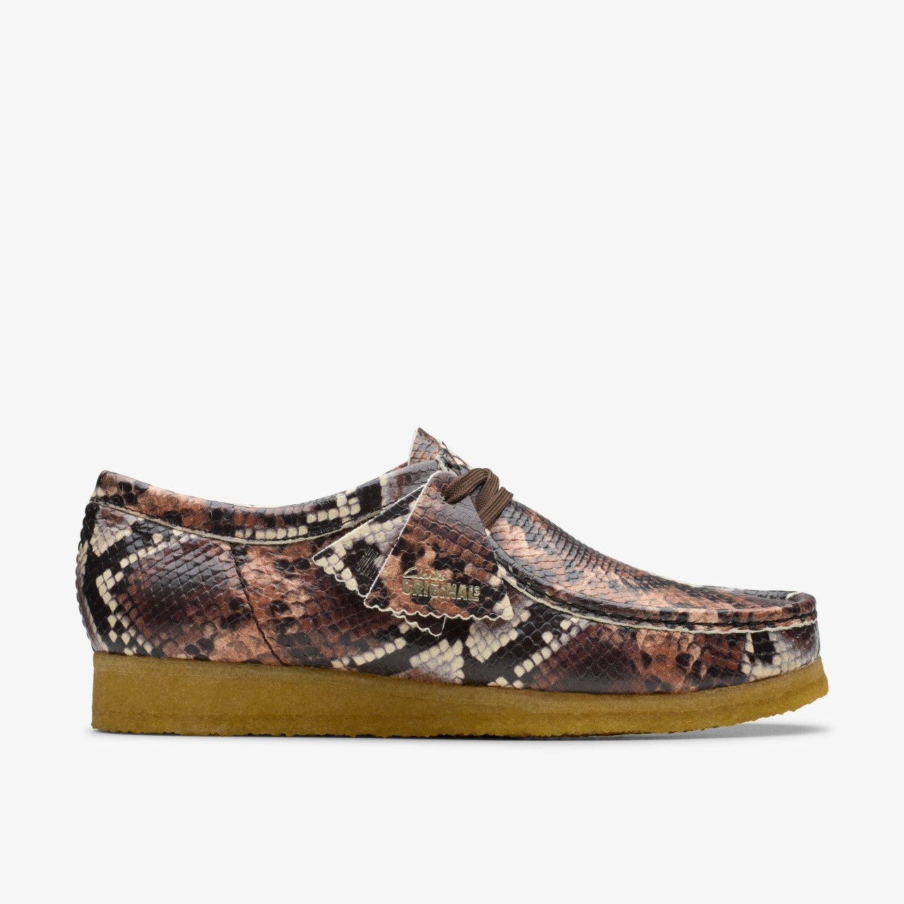 Wallabee Brown Snake Print | Clarks on Sale