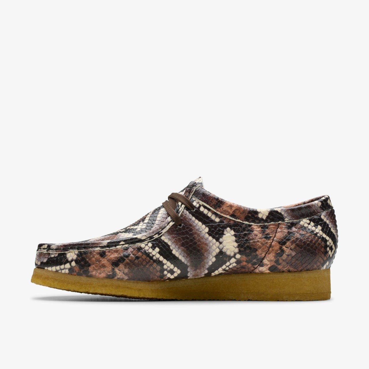 Wallabee Brown Snake Print | Clarks on Sale