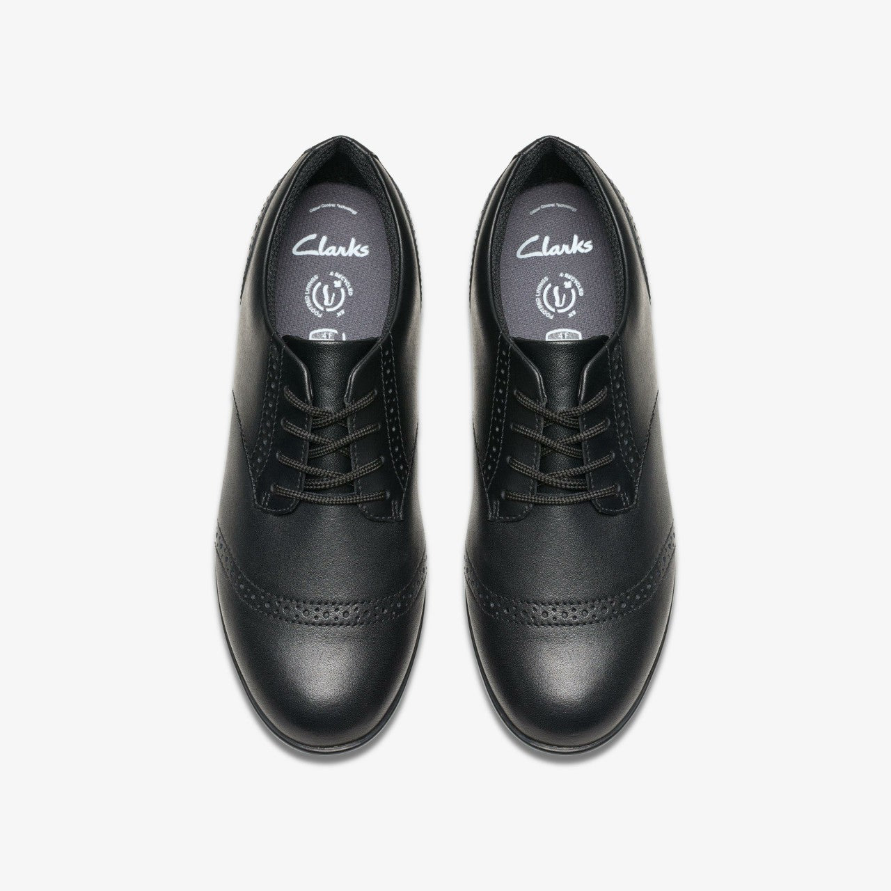 Finja Brogue Youth Black Leather | Clarks Sale