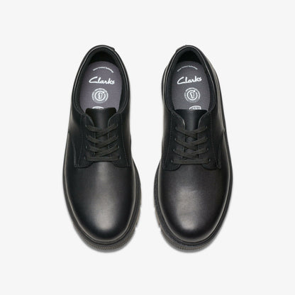 Lorcam Loop Youth Black Leather | Clarks Sale
