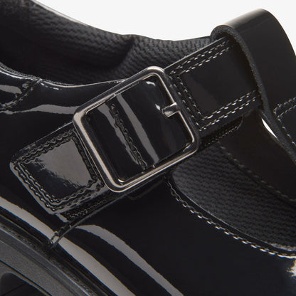 Loxham Bar Youth Black Patent | Clarks discount