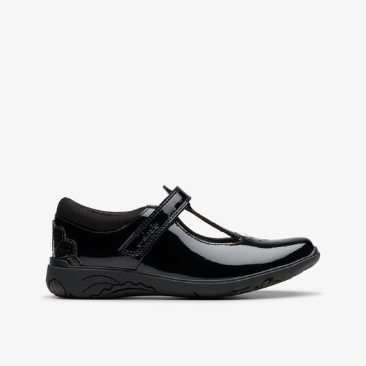 Relda Gem Kid Black Patent | Clarks discount