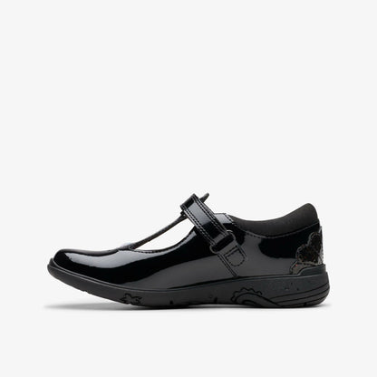 Relda Gem Kid Black Patent | Clarks discount