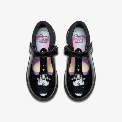 Relda Gem Kid Black Patent | Clarks discount