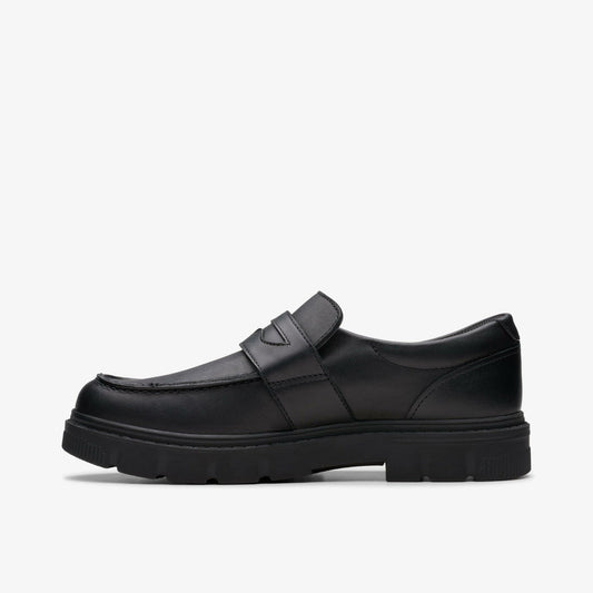 Lorcam Craft Youth Black Leather | Clarks on Sale