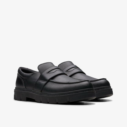 Lorcam Craft Youth Black Leather | Clarks on Sale
