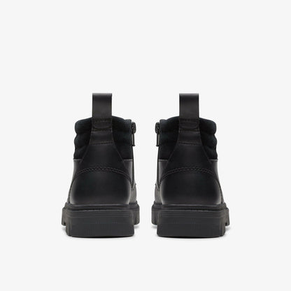 Lorcam Trail Youth Black Leather | Clarks outlet