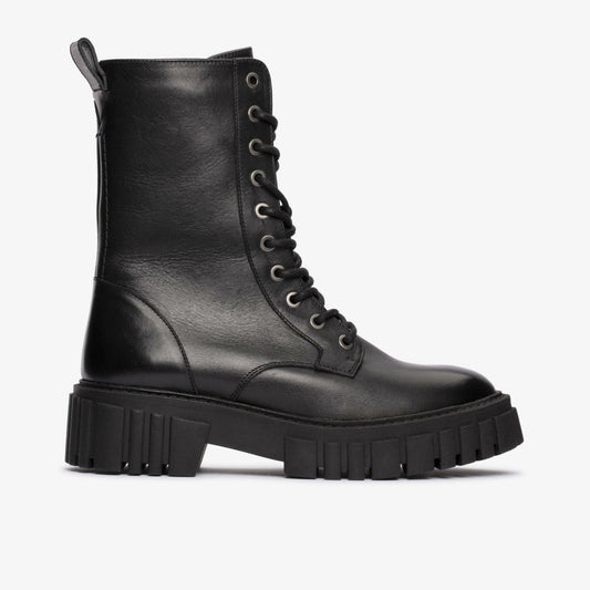 Page Lace Boot Black Leather | Clarks for sale