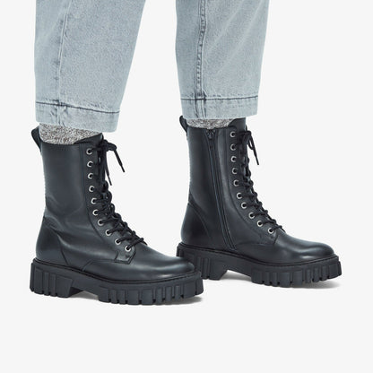Page Lace Boot Black Leather | Clarks for sale
