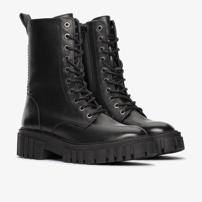 Page Lace Boot Black Leather | Clarks for sale