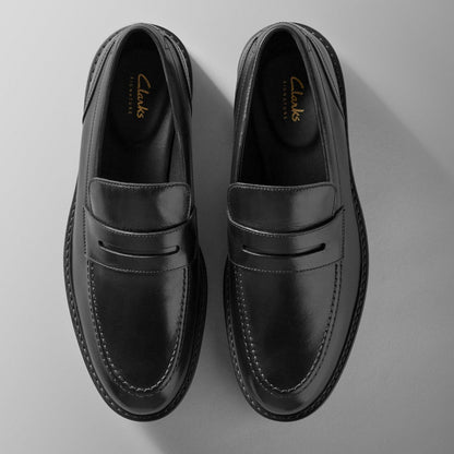Aldwin Step Loafer Black Leather | Clarks on Sale