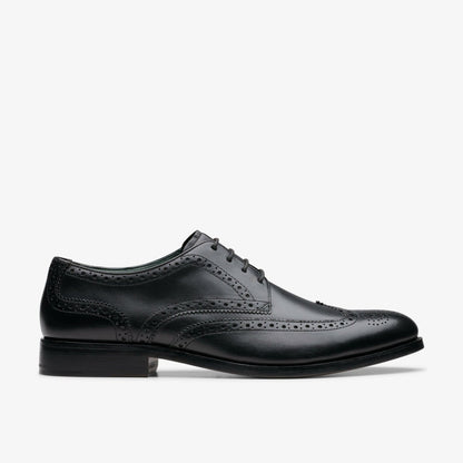 Craft James Tip Brogue Black Leather | Clarks on Sale