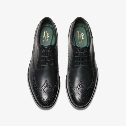 Craft James Tip Brogue Black Leather | Clarks on Sale
