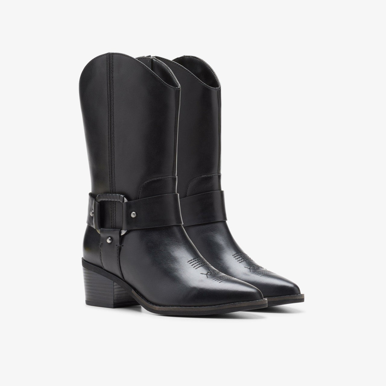 Morzine Rise Black Leather | Clarks for sale