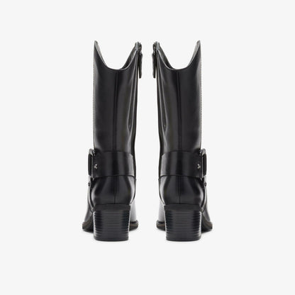Morzine Rise Black Leather | Clarks for sale
