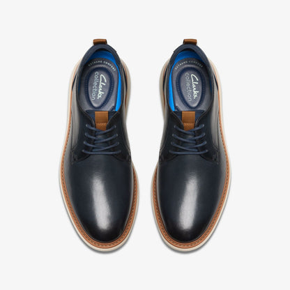 Brantin Plain Navy Leather | Clarks discount