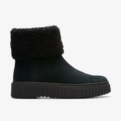 Torhill Turn Black Warmlined Suede | Clarks for sale