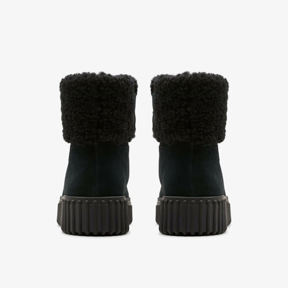 Torhill Turn Black Warmlined Suede | Clarks for sale
