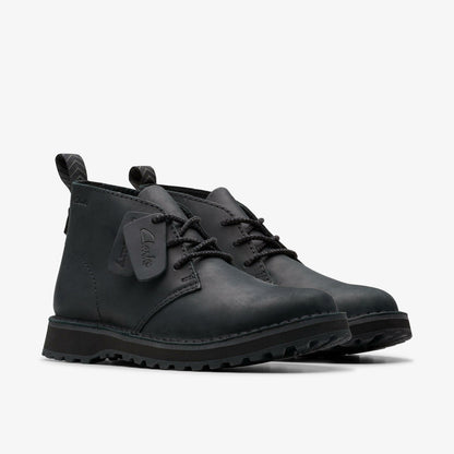 Solsbury Desert Boot Black Leather | Clarks on Sale