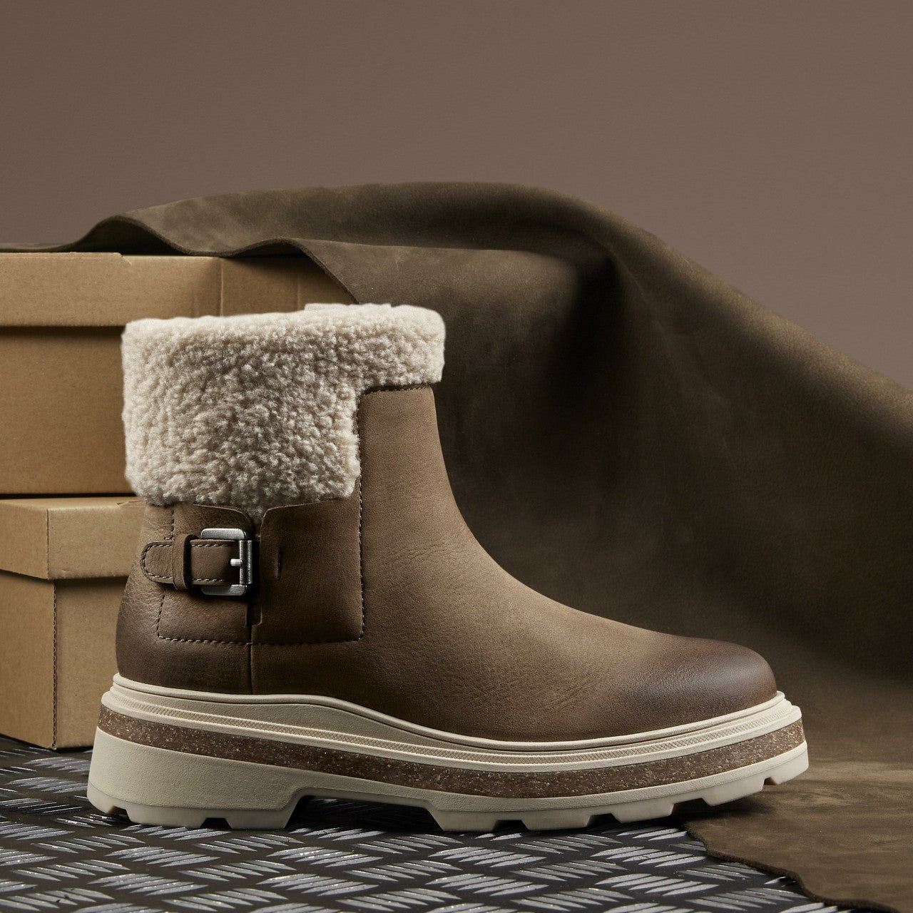 Hencroft Madi Waterproof Dark Sand Warmlined | Clarks on Sale